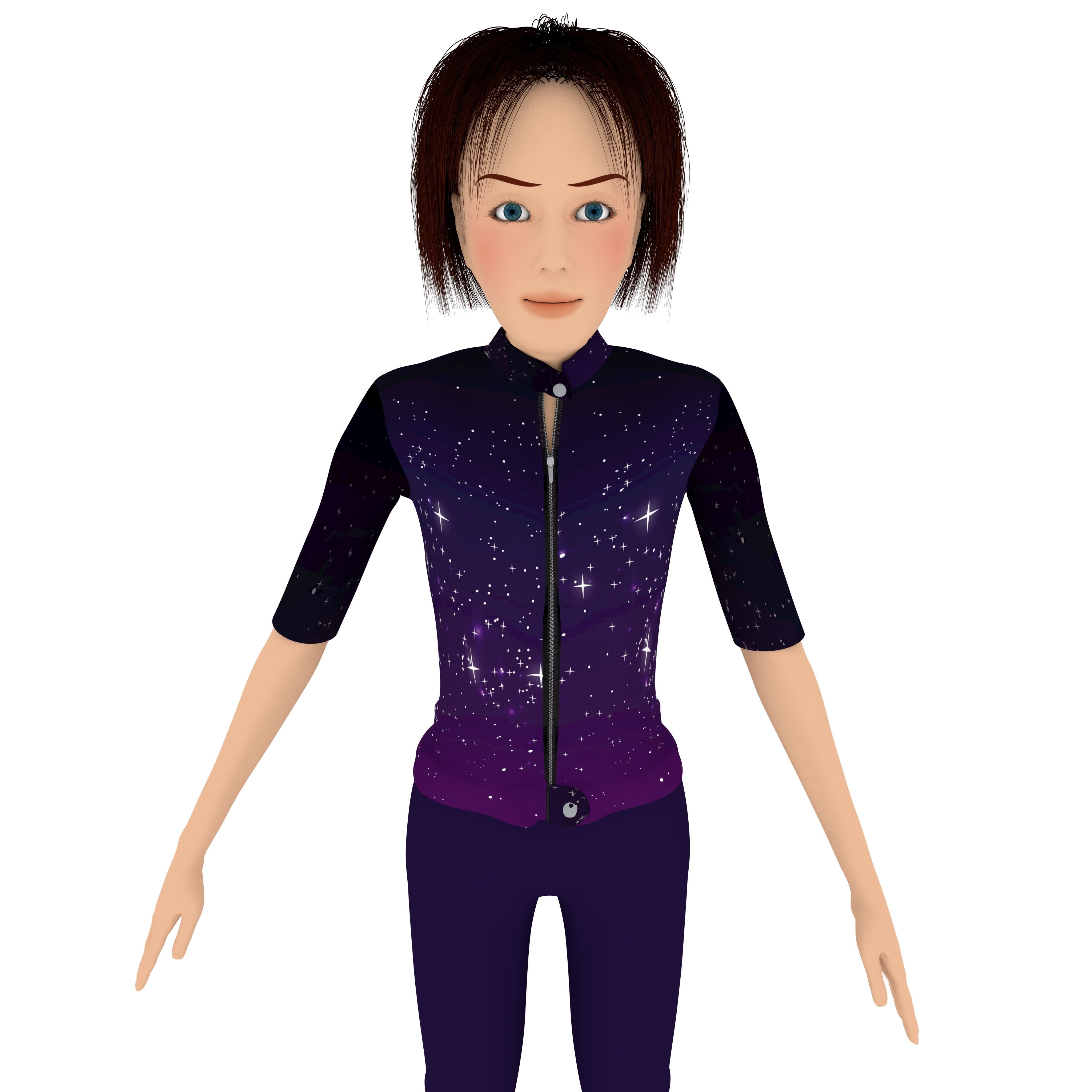 Woman Low-poly 3D model_1