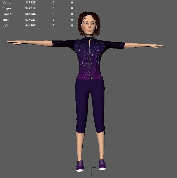 Woman Low-poly 3D model_10
