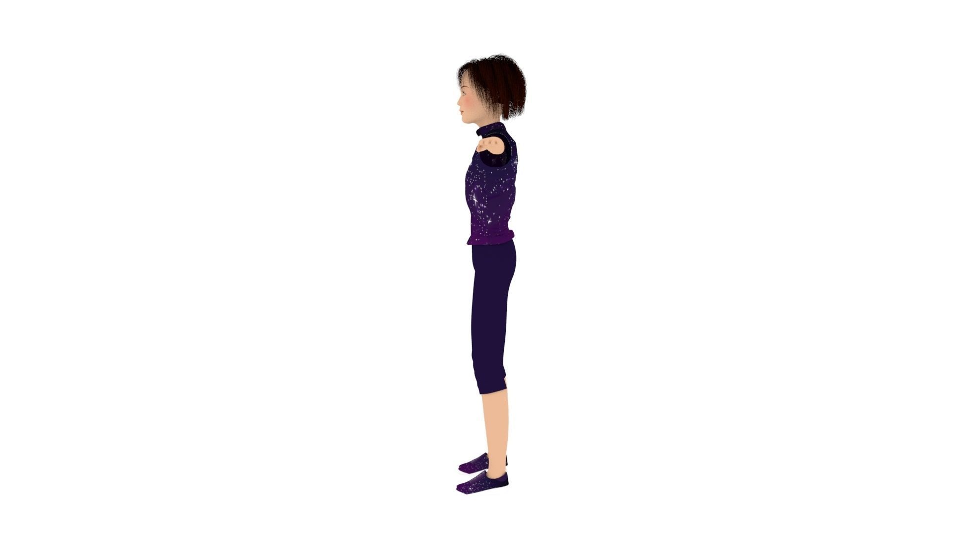 Woman Low-poly 3D model_5