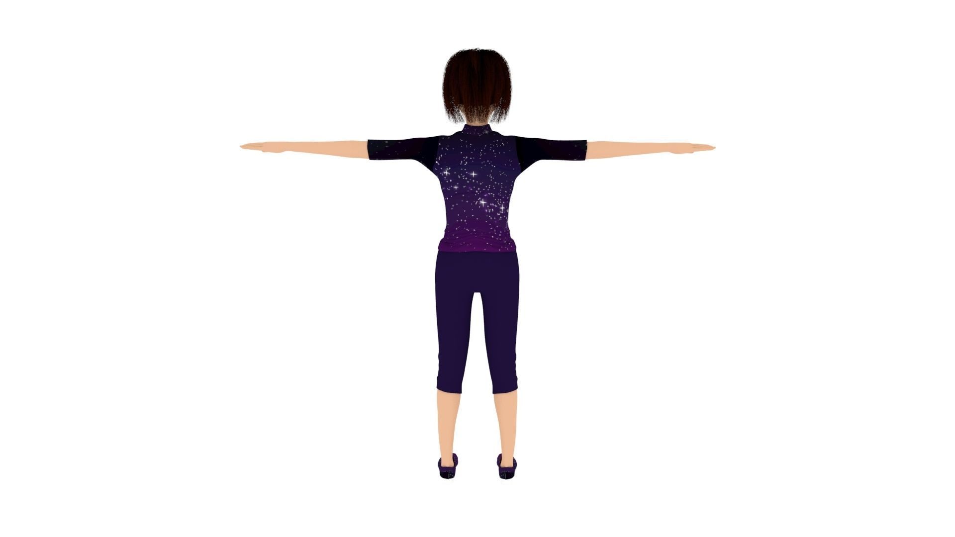 Woman Low-poly 3D model_4