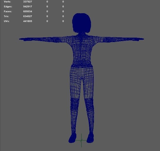 Woman Low-poly 3D model_11