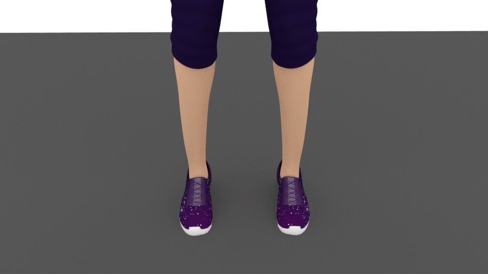 Woman Low-poly 3D model_7