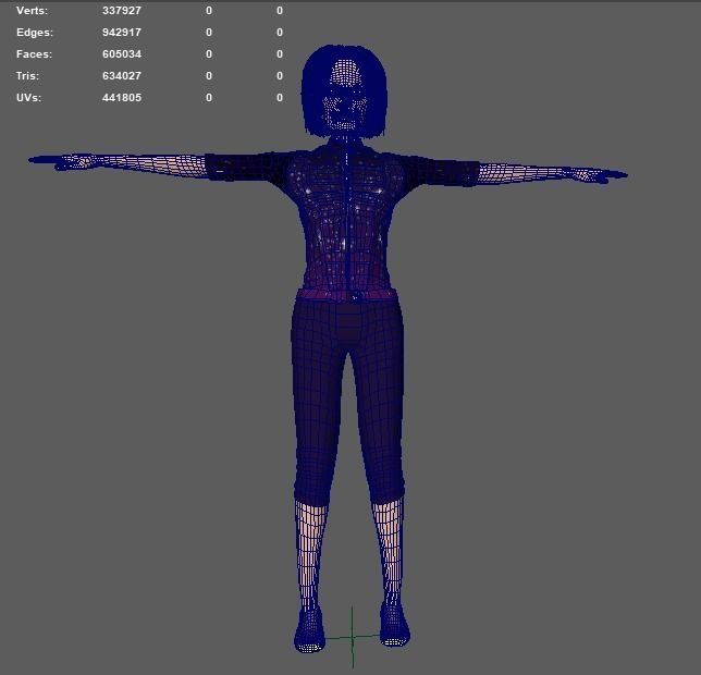 Woman Low-poly 3D model_12