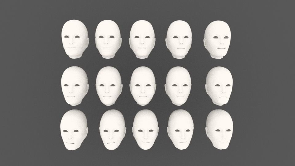 Woman Low-poly 3D model_2