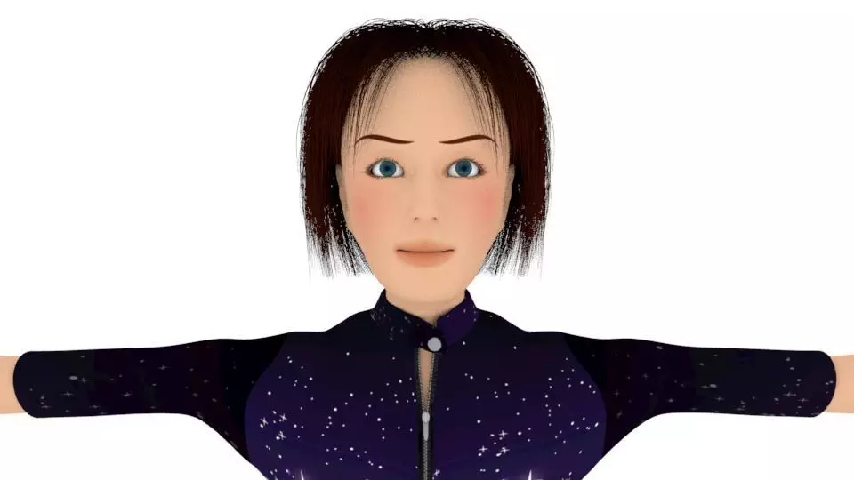 Woman Low-poly 3D model_0