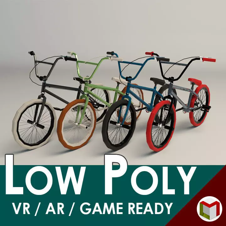Low Poly BMX Bike Low-poly 3D model_0