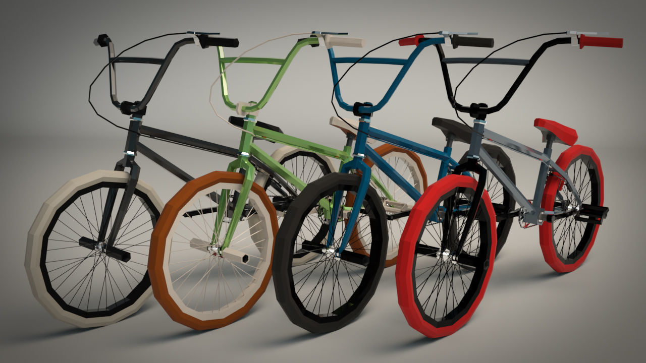 Low Poly BMX Bike Low-poly 3D model_2