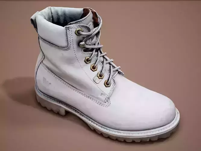 Female White Leather Boots