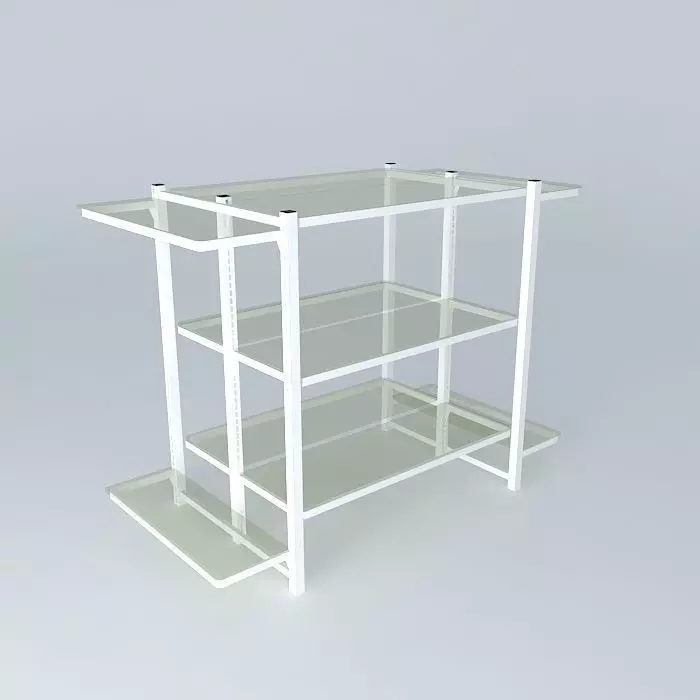 gondola shelf with glass shelves Free 3D model
