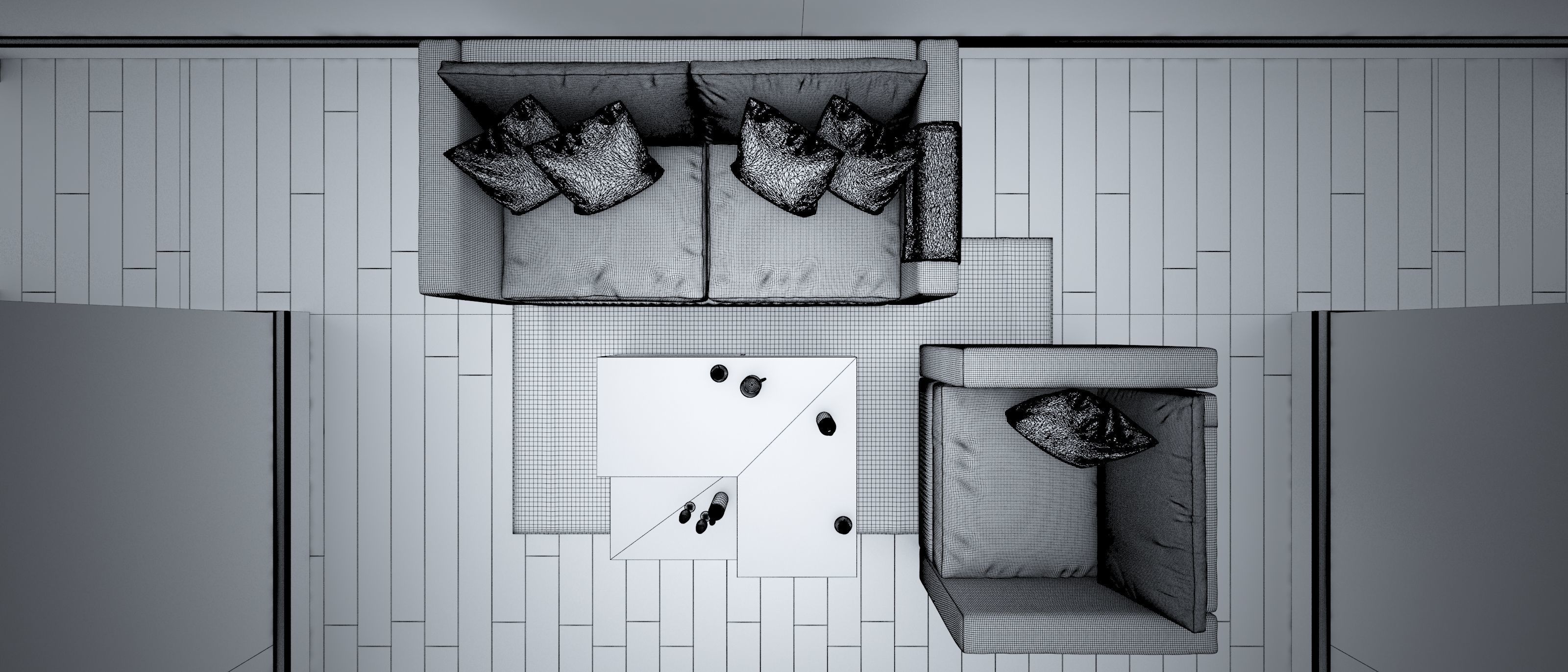 Sofa set - Interior Furniture 08 3D model_5