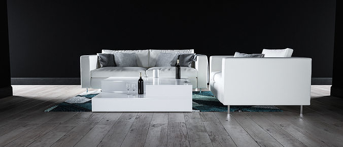 Sofa set - Interior Furniture 08 3D model