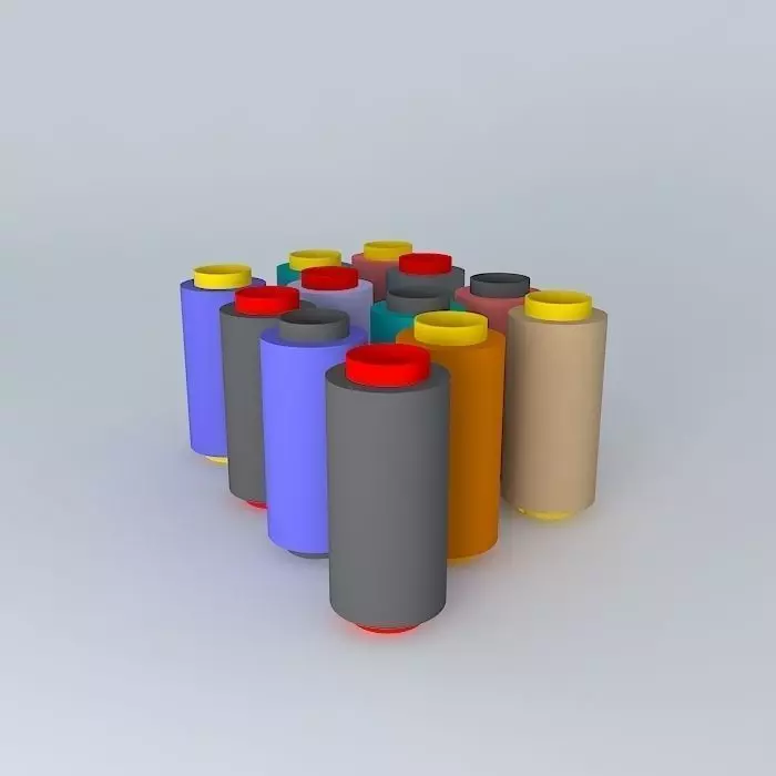 Tubos-de-Linhas-de-Costura spools of colored thread Free 3D model