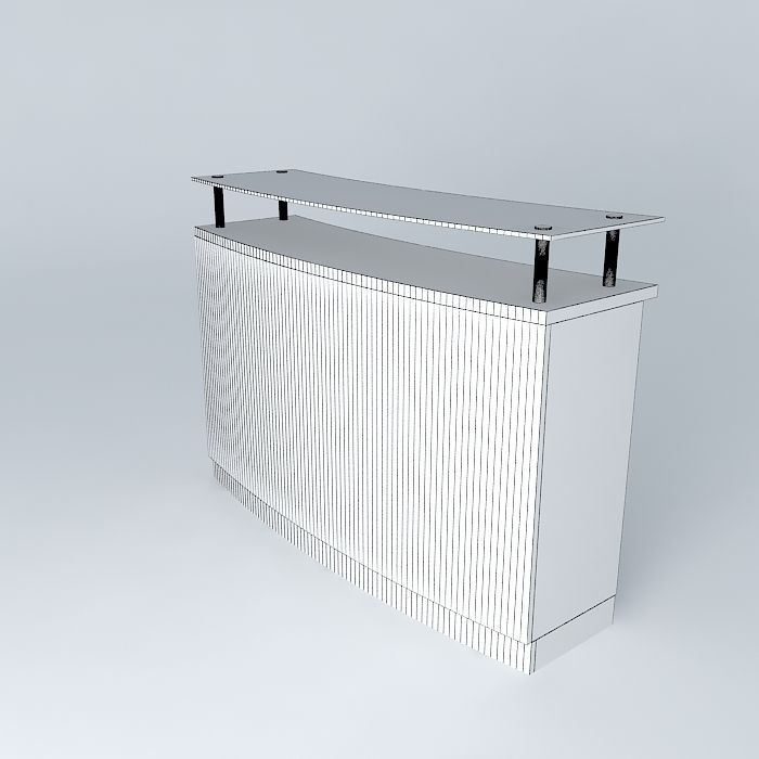 balcão caixa 08 Free 3D model_4