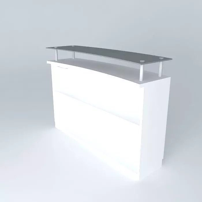 balcão caixa 08 Free 3D model_0