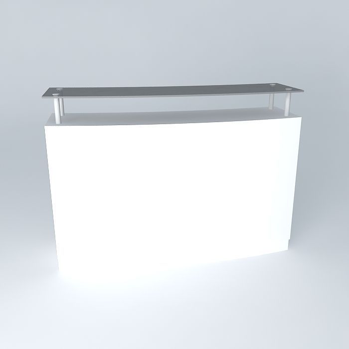 balcão caixa 08 Free 3D model_2