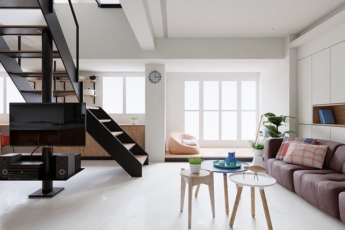Modern interior design 3D model