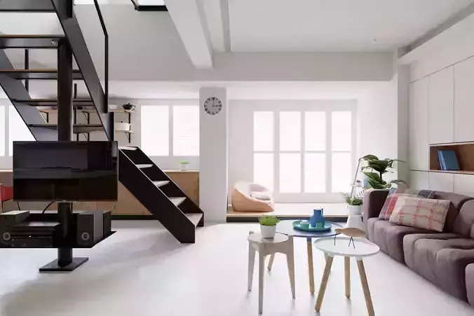 Modern interior design 3D model