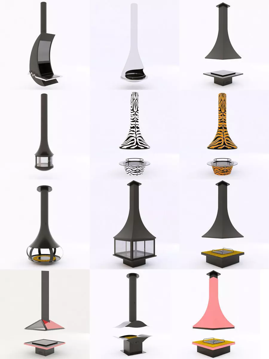 bordelet fireplace collection 3D model_0