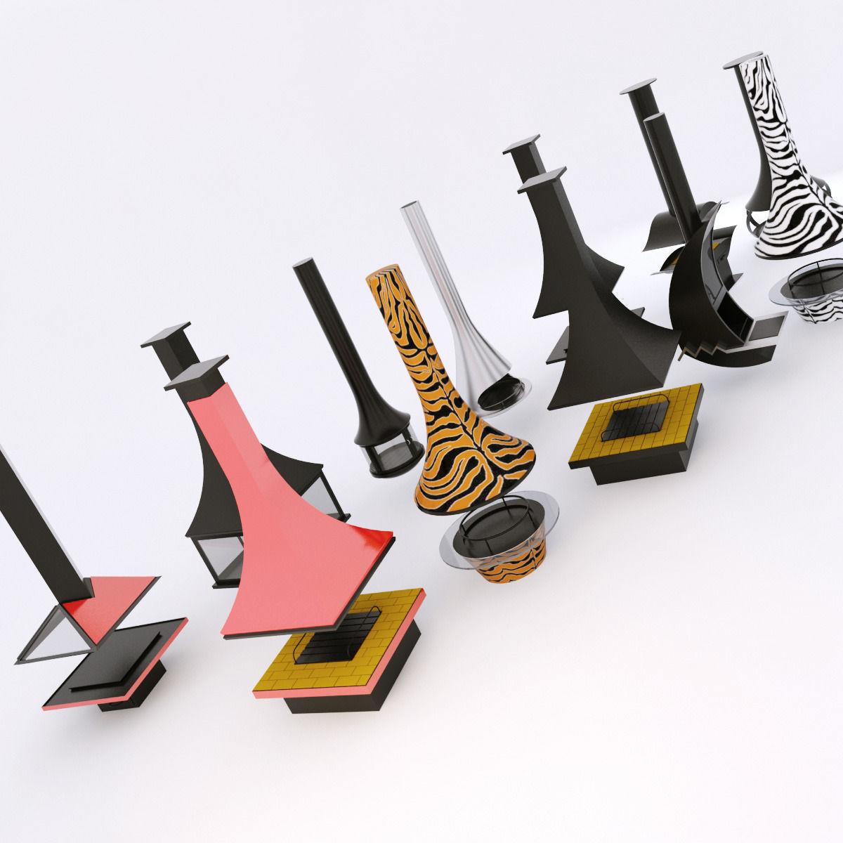 bordelet fireplace collection 3D model_1