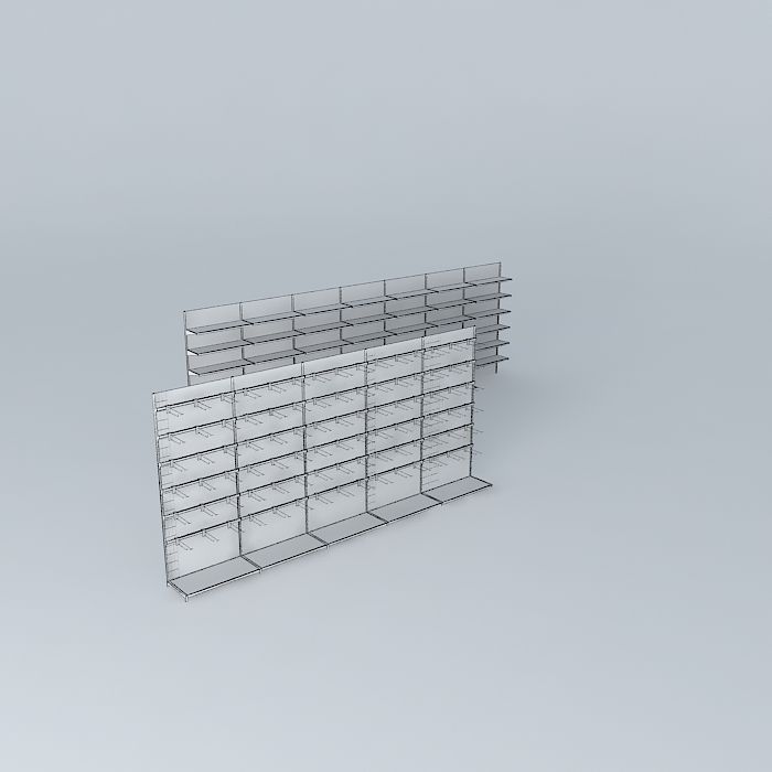 Wall shelves 2 Free 3D model_3