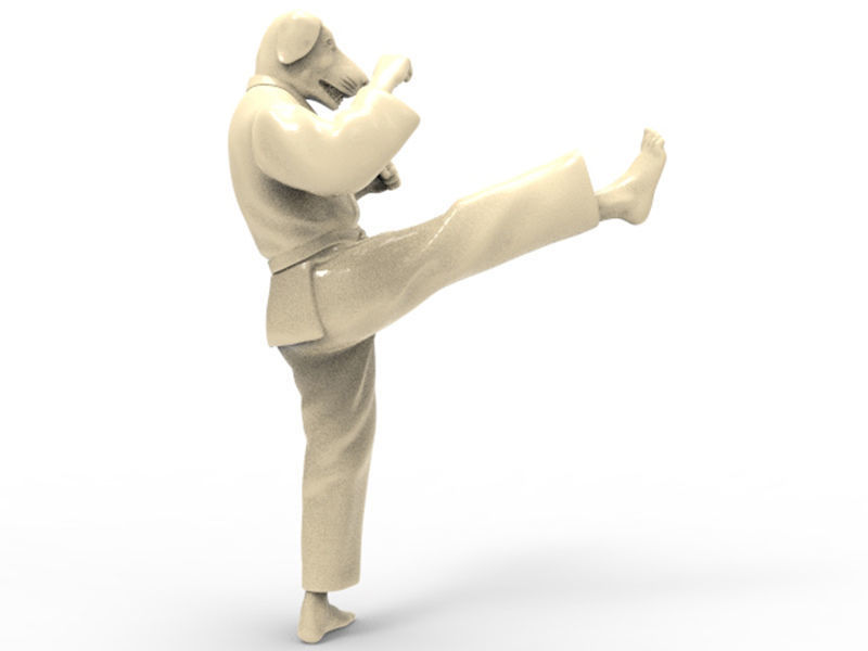 Dog Front kick 3D print model_4