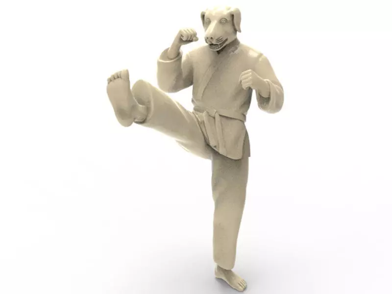 Dog Front kick 3D print model_0