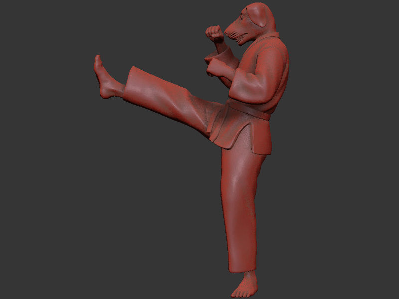 Dog Front kick 3D print model_7