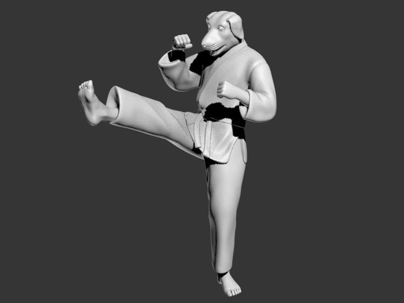 Dog Front kick 3D print model_6