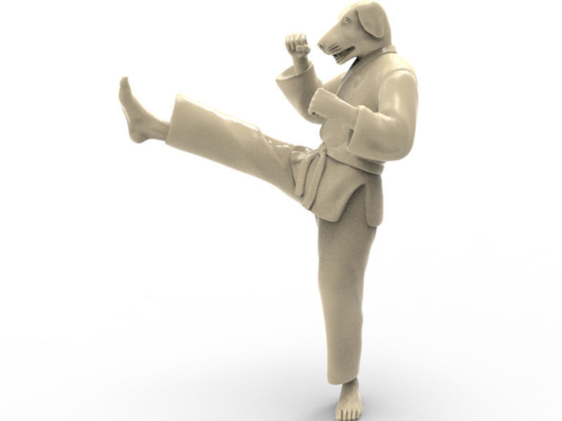 Dog Front kick 3D print model_1
