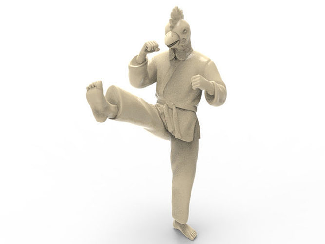 Chicken Front kick 3D print model