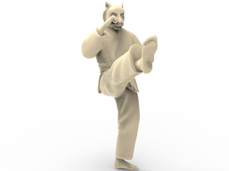 Tiger Front kick 3D print model_5