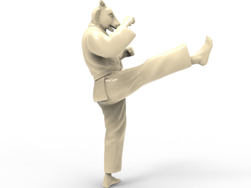 Tiger Front kick 3D print model_4