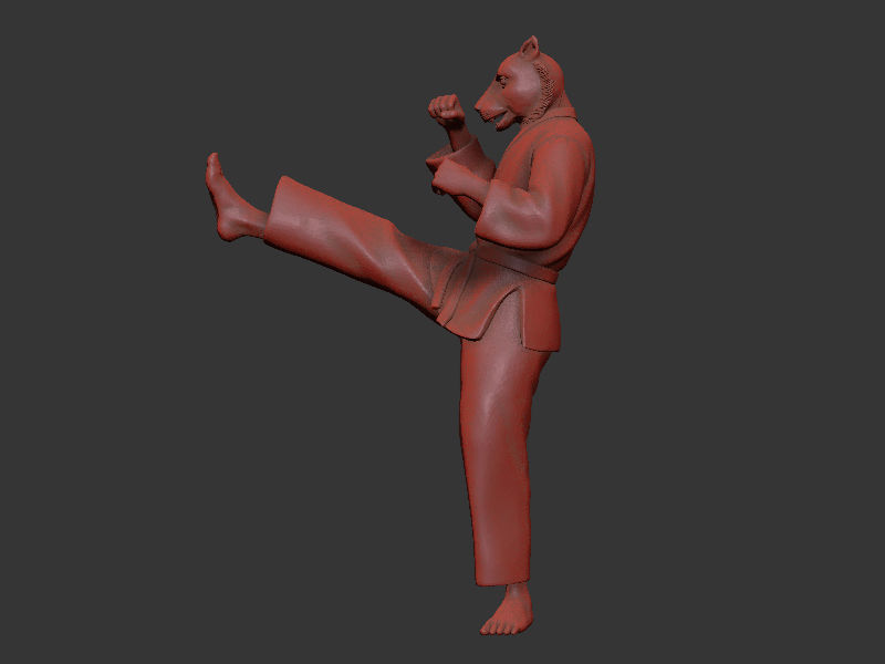 Tiger Front kick 3D print model_7