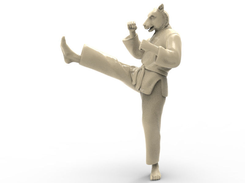 Tiger Front kick 3D print model_1