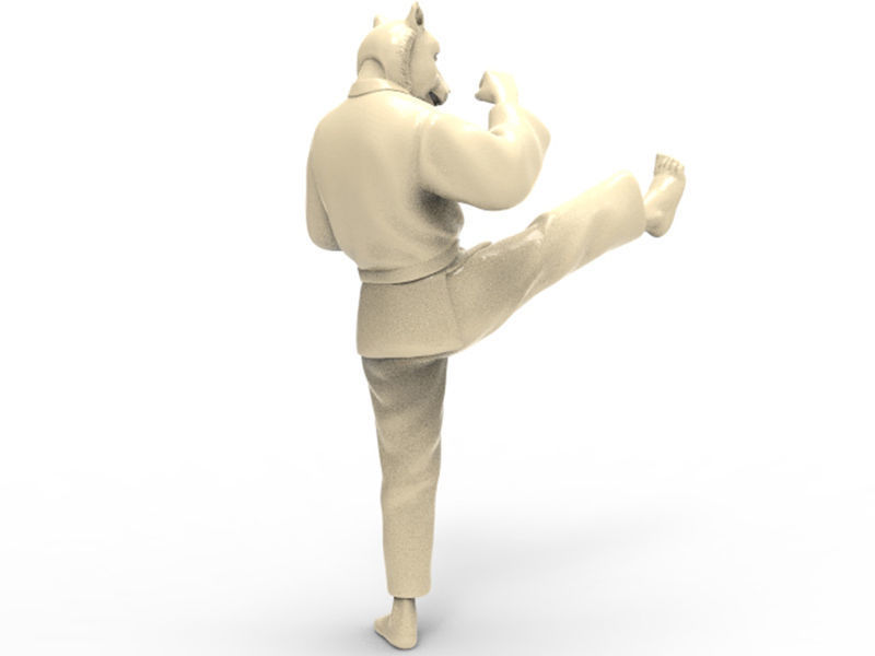 Tiger Front kick 3D print model_3