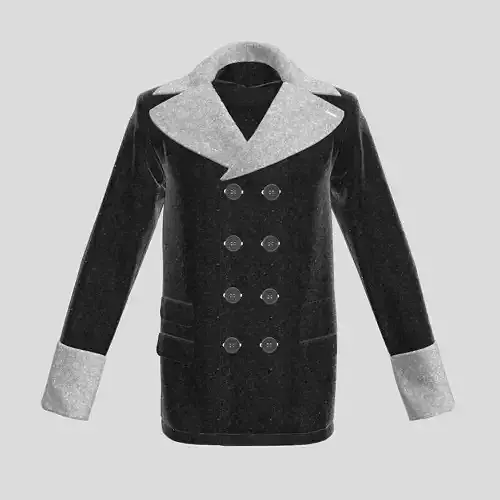 3D Men Double Breasted Jacket model 3D model