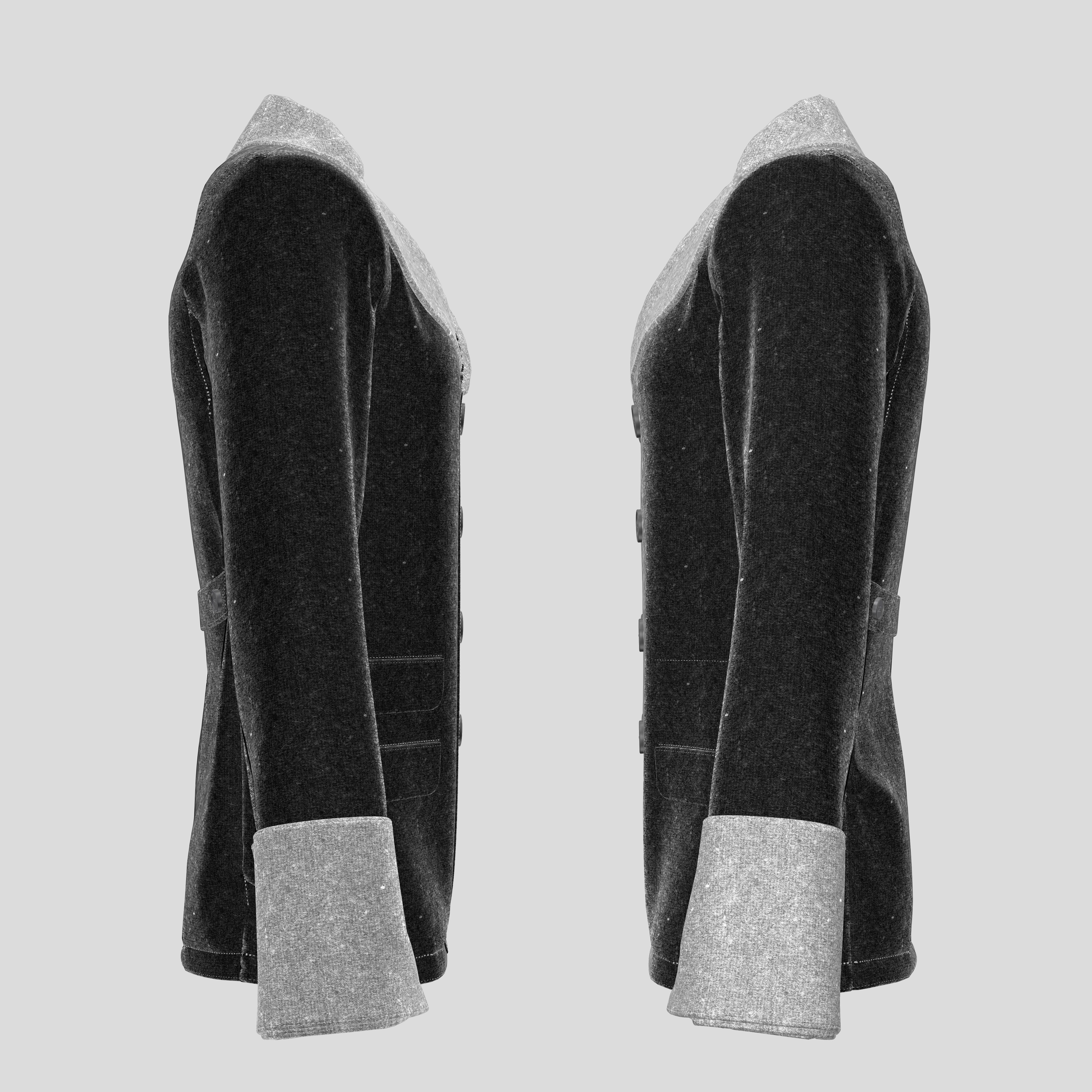 3D Men Double Breasted Jacket model 3D model_4