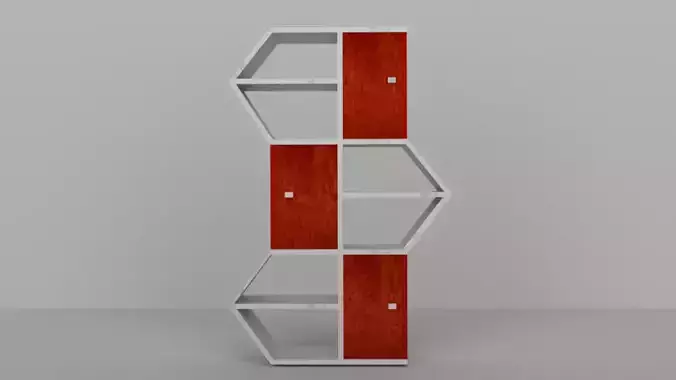 Cupboard modular bookcase 3D model