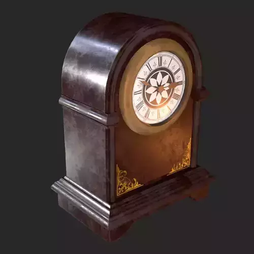 Retro Vintage Table Clock PBR Low-poly 3D model