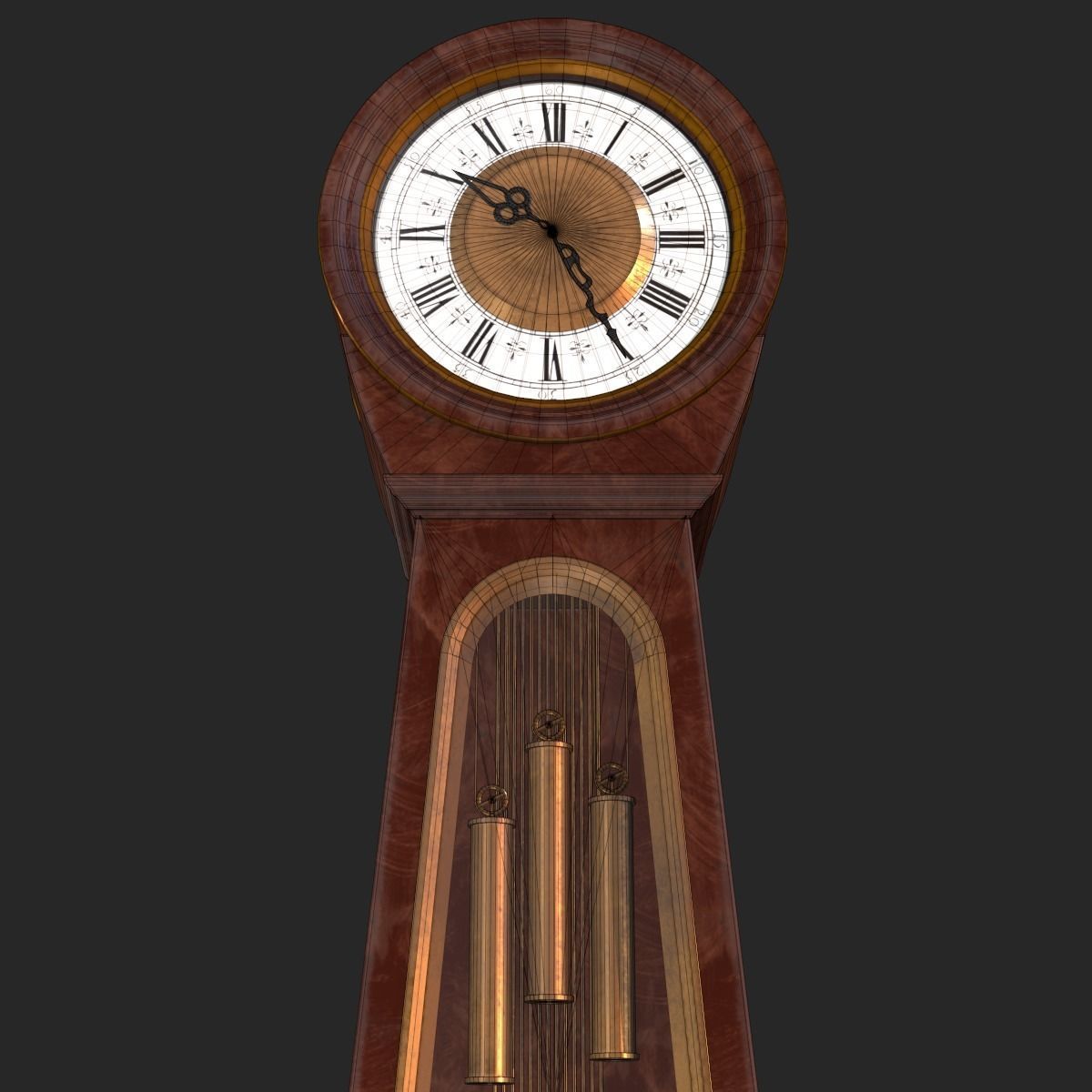 Classic Grandfather Clock PBR Low-poly 3D model_21