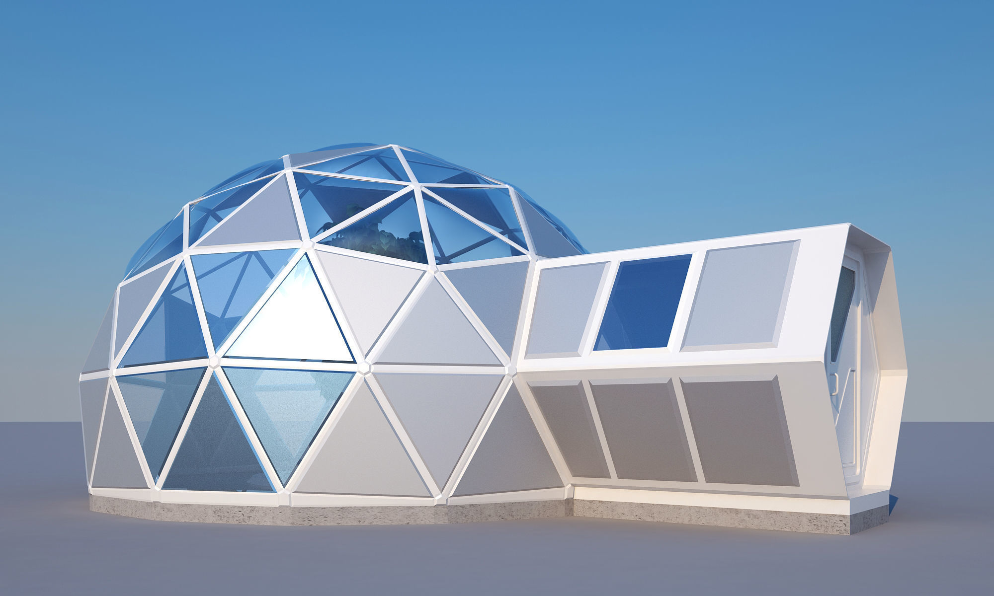 Geodome House 3D model_8