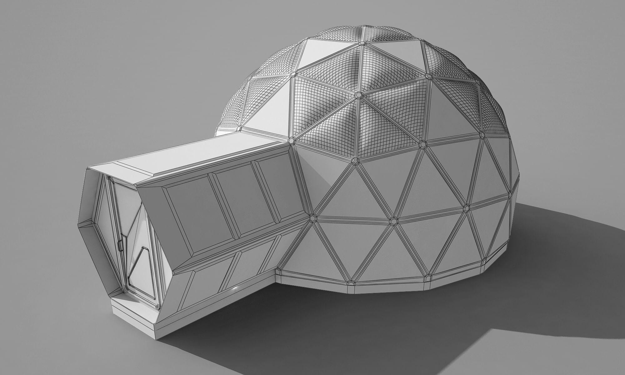 Geodome House 3D model_2