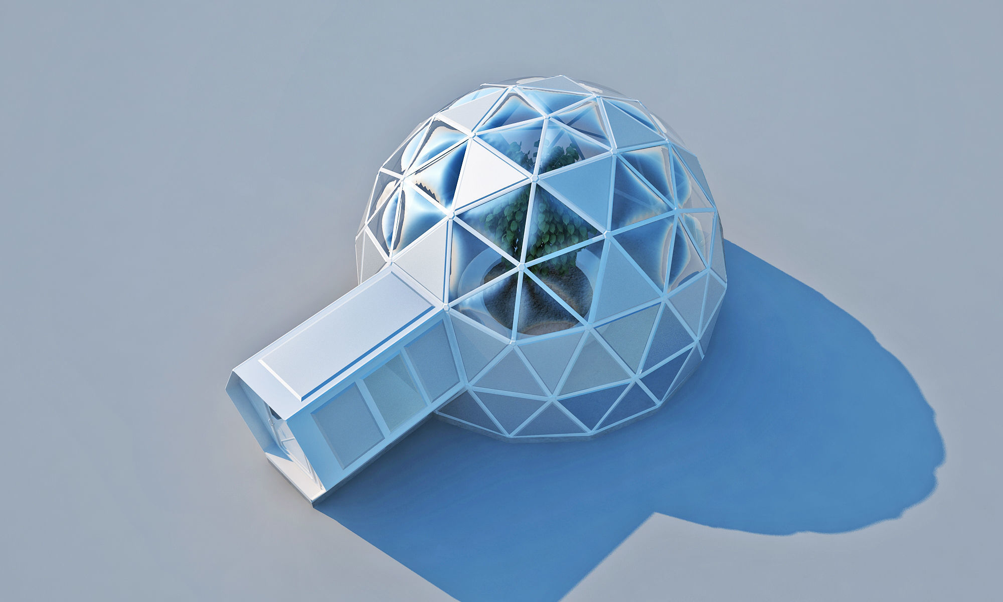 Geodome House 3D model_3