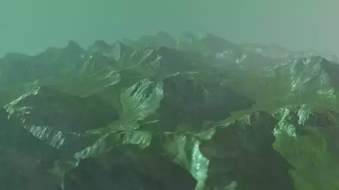 Rock Terrain with Grass Low-poly 3D model