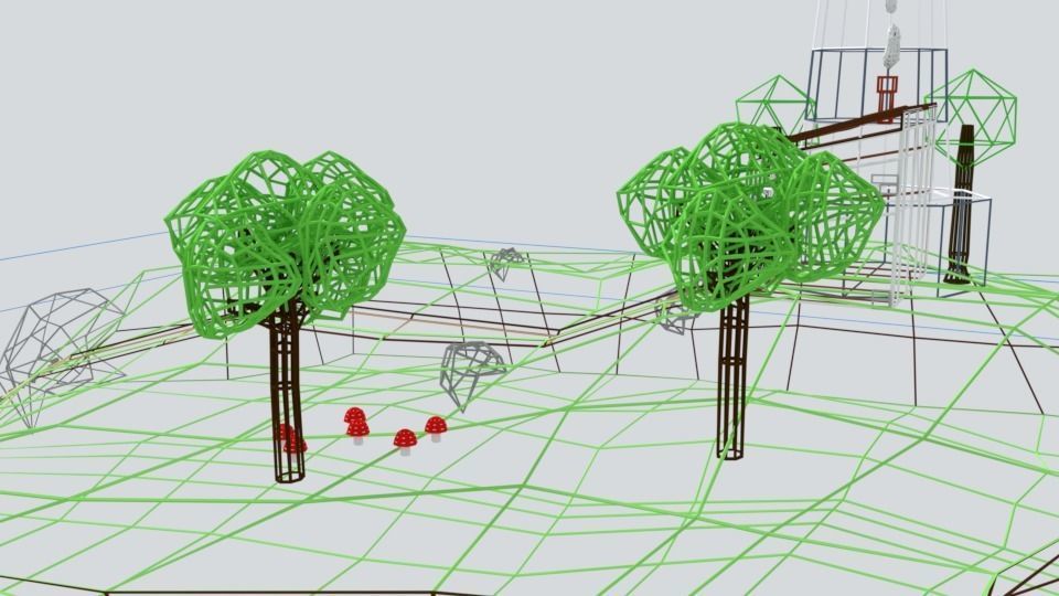 Low Poly Cartoon Lighthouse Island Scene Low-poly 3D model_20