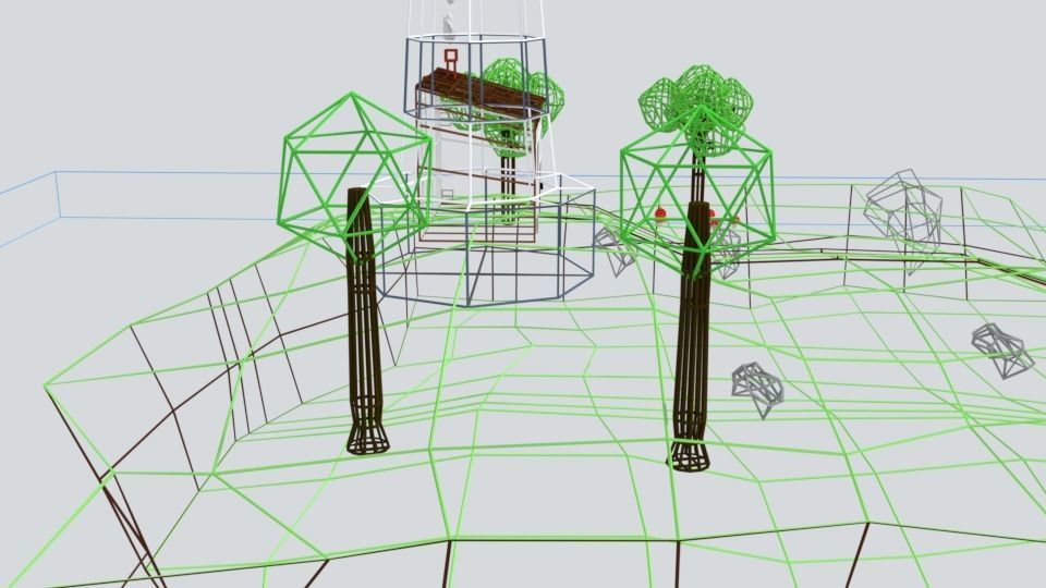 Low Poly Cartoon Lighthouse Island Scene Low-poly 3D model_21