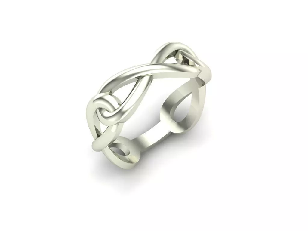 Ex-63 sterling silver infinity ring 3D print model_0