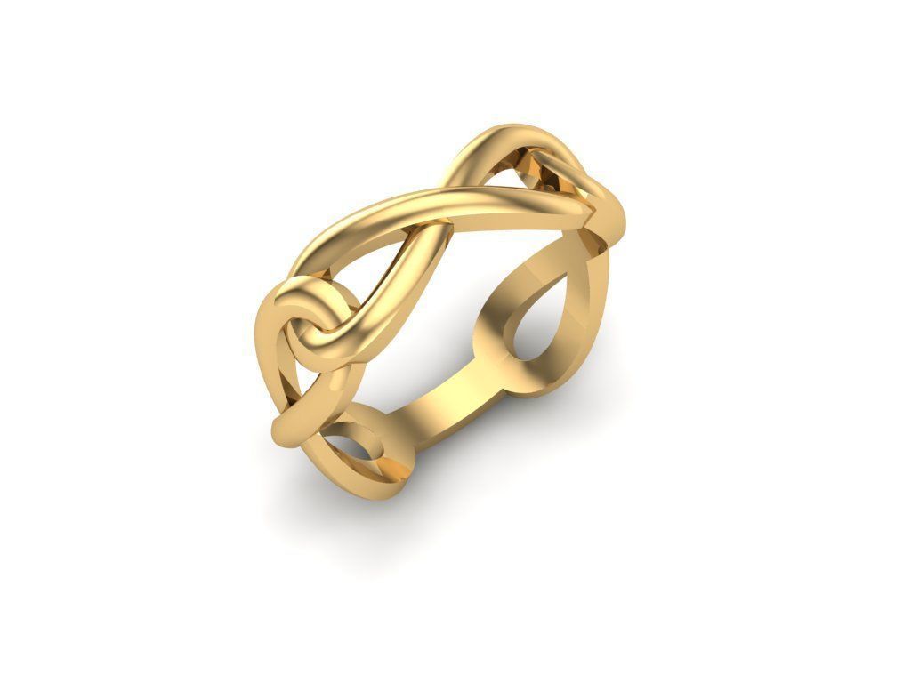 Ex-63 sterling silver infinity ring 3D print model_1