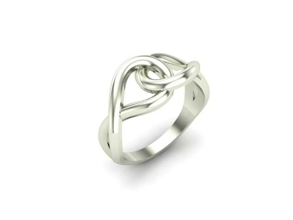 Ex-64 sterling silver ring with intertwined knot 3D print model_0