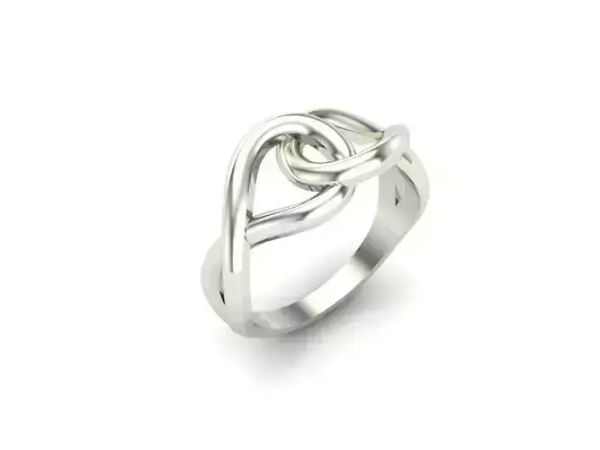 Ex-64 sterling silver ring with intertwined knot